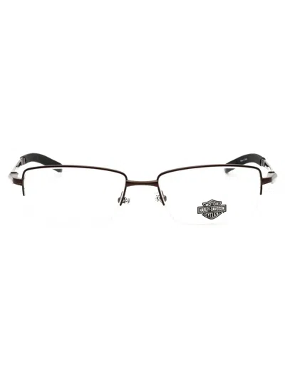 Harley Davidson Rectangular Metal Men's Eyeglasses - Hd0365 Style In Purple