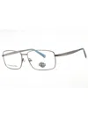 Harley Davidson Rectangular Metal Men's Eyeglasses In Orange