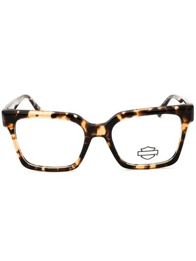 Harley Davidson Rectangular Women's Eyeglasses - Model Hd50107 In Brown
