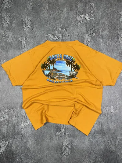 Pre-owned Harley Davidson Santa Cruz California 90's T-shirt Size Xl In Orange