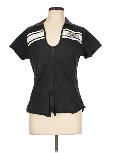 Pre-owned Harley Davidson Short Sleeve Blouse In Black