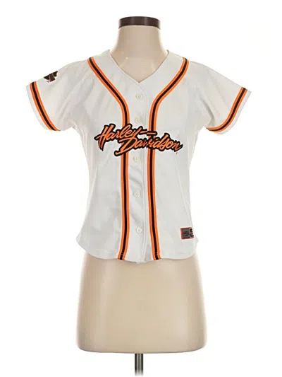 Pre-owned Harley Davidson Short Sleeve Blouse In Orange