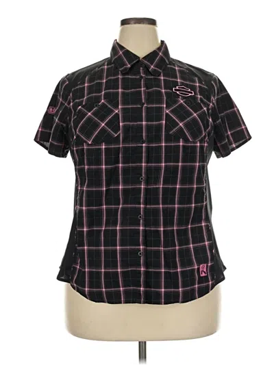 Pre-owned Harley Davidson Short Sleeve Button Down Shirt In Black