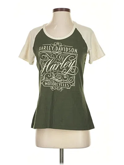 Pre-owned Harley Davidson Short Sleeve T-shirt In Green