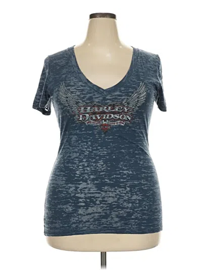 Pre-owned Harley Davidson Short Sleeve T-shirt In Blue