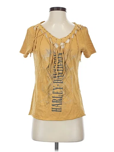 Pre-owned Harley Davidson Short Sleeve T-shirt In Gold