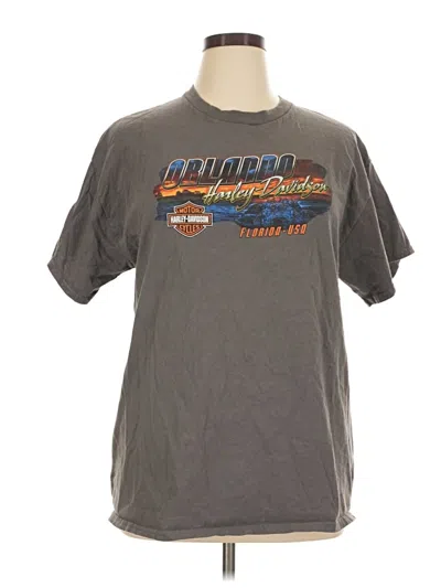 Pre-owned Harley Davidson Short Sleeve T-shirt In Gray