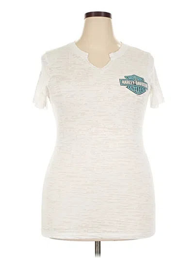 Pre-owned Harley Davidson Short Sleeve T-shirt In Ivory