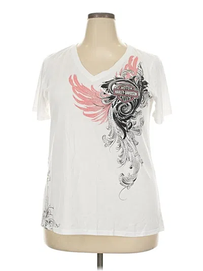 Pre-owned Harley Davidson Short Sleeve T-shirt In Ivory