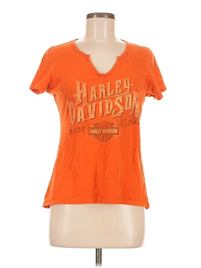 Pre-owned Harley Davidson Short Sleeve T-shirt In Orange