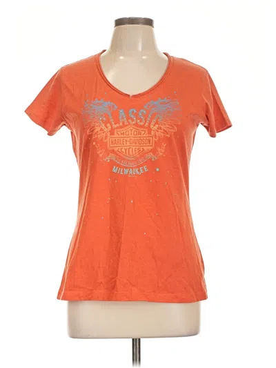 Pre-owned Harley Davidson Short Sleeve T-shirt In Orange