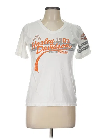 Pre-owned Harley Davidson Short Sleeve T-shirt In White