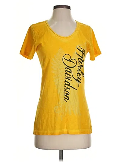 Pre-owned Harley Davidson Short Sleeve T-shirt In Yellow