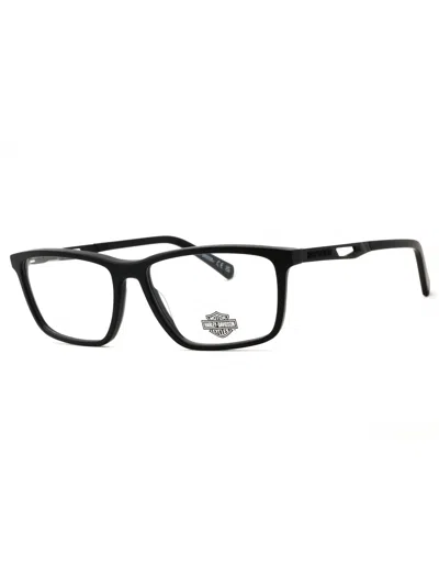 Harley Davidson Sleek Rectangular Eyeglasses For Men In Black