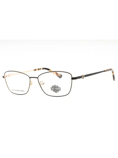 Harley Davidson Sleek Rectangular Eyeglasses For Women In Gold