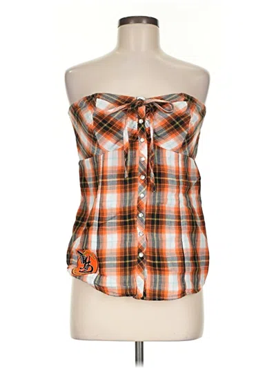 Pre-owned Harley Davidson Sleeveless Button Down Shirt In Orange