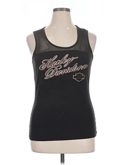 Pre-owned Harley Davidson Sleeveless Top Black Halter Neckline Tops