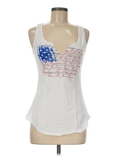 Pre-owned Harley Davidson Sleeveless Top White Sweetheart Neckline Tops