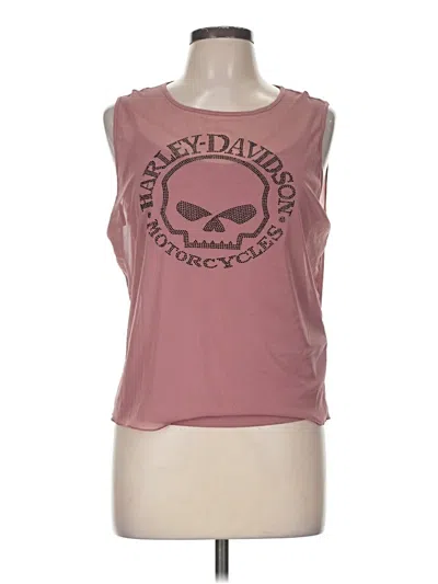 Pre-owned Harley Davidson Sleeveless T-shirt In Pink