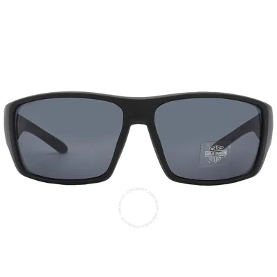 Harley Davidson Smoke Mirror Rectangular Men's Sunglasses Hd0137v 02c 61 In Black