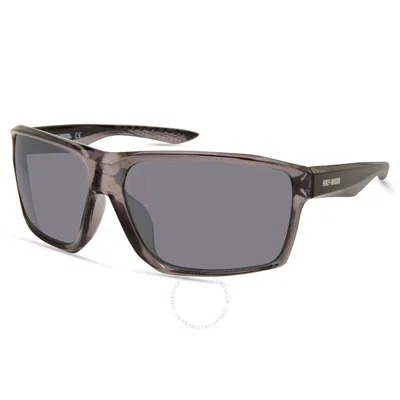 Harley Davidson Smoke Mirror Rectangular Men's Sunglasses Hd0152v 20c 65 In Brown