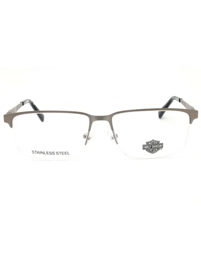 Harley Davidson Stylish Rectangular Men's Eyeglasses - Model Hd50113 In Gray