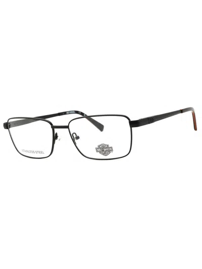 Harley Davidson Stylish Rectangular Metal Eyeglasses For Men - Model Hd50112 In Black