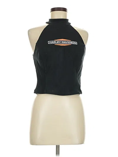 Pre-owned Harley Davidson Tank Top Black Halter Neckline Tops