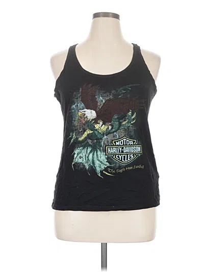 Pre-owned Harley Davidson Tank Top Black Halter Neckline Tops
