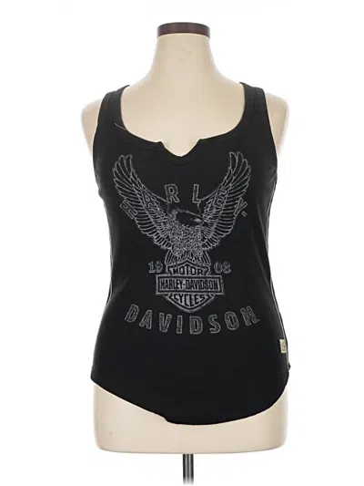 Pre-owned Harley Davidson Tank Top Black Plunge Neckline Tops