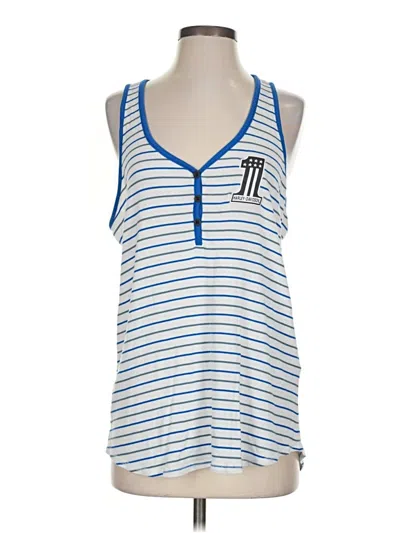 Pre-owned Harley Davidson Tank Top Blue Plunge Neckline Tops