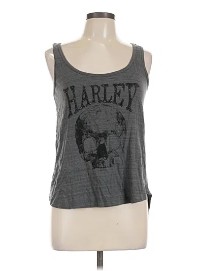 Pre-owned Harley Davidson Tank Top Gray Halter Neckline Tops