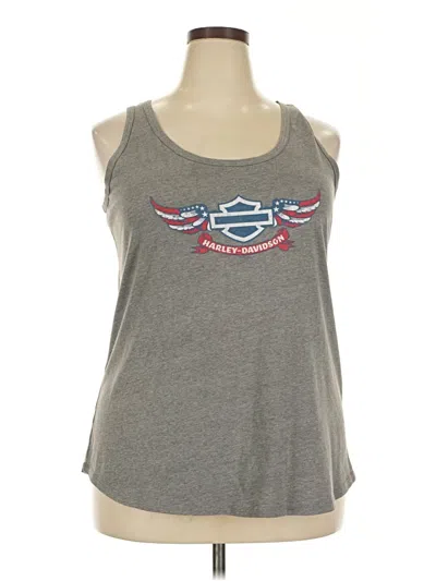 Pre-owned Harley Davidson Tank Top Gray Strapless Neckline Tops