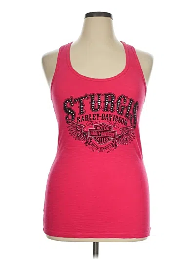 Pre-owned Harley Davidson Tank Top Pink Halter Neckline Tops