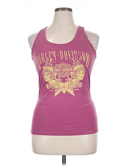 Pre-owned Harley Davidson Tank Top Purple Halter Neckline Tops