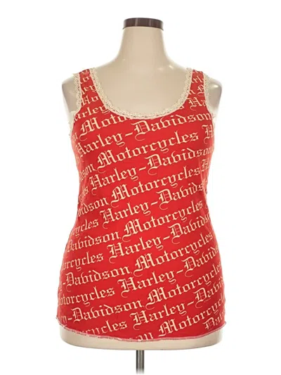 Pre-owned Harley Davidson Tank Top Red Strapless Neckline Tops