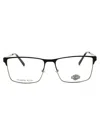 Harley Davidson Titanium Rectangular Men's Eyeglasses In Black