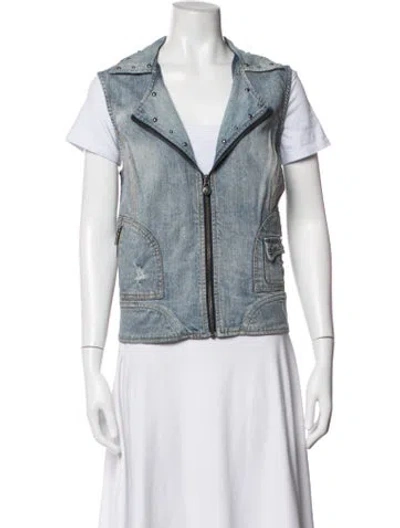 Pre-owned Harley Davidson Vest In Blue