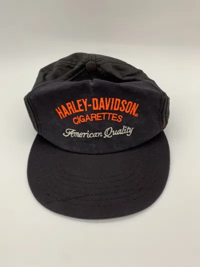 Pre-owned Harley Davidson Vintage  Cigarettes Cap In Black