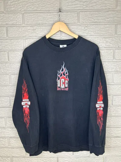 Pre-owned Harley Davidson Vintage Orange County Choppers Flame Long Sleeve Shirt In Black