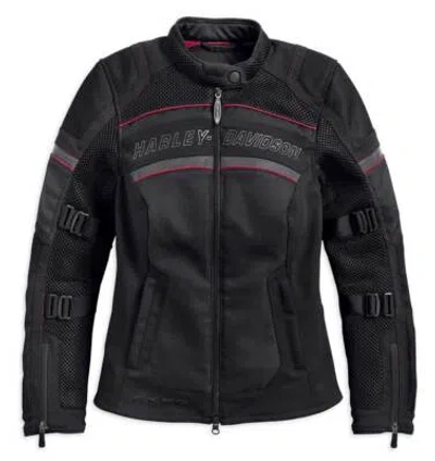 Pre-owned Harley-davidson Women's Fxrg Coolcore Mesh Riding Jacket, Black 98333-19vw