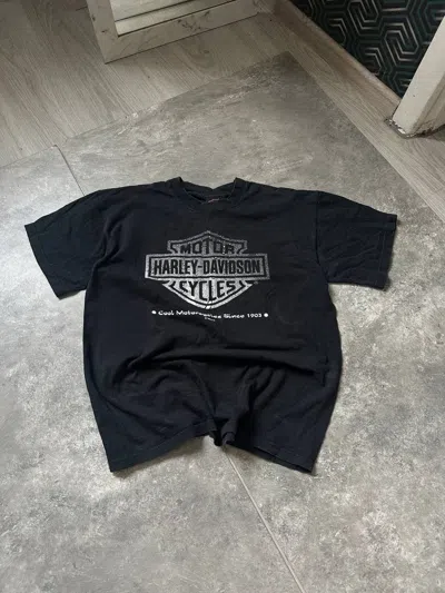 Pre-owned Harley Davidson X Made In Usa Moto Harley Davidson 1998 Made In Usa True Faded T Shirt Tee In Black