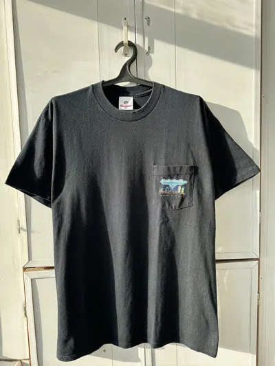 Pre-owned Harley Davidson X Made In Usa Vintage Harley Davidson Cafe Made In Usa Big Print In Black