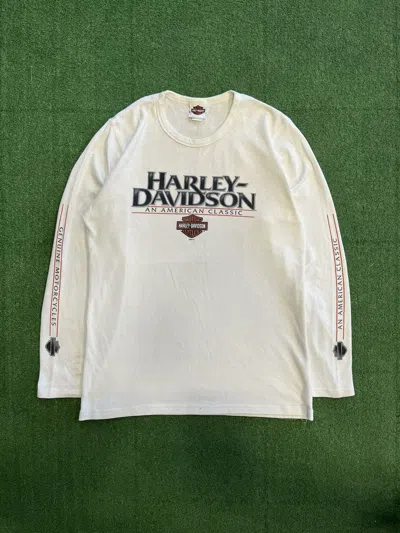Pre-owned Harley Davidson X Vintage 2009 Harley Davidson Durango Made In Usa Long Sleeve In White