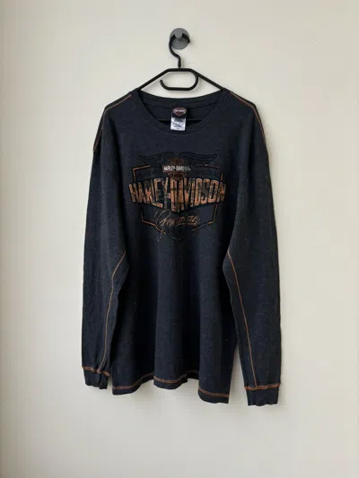 Pre-owned Harley Davidson X Vintage Harley Davidson Los Angeles Hollywood Logo Moto In Grey