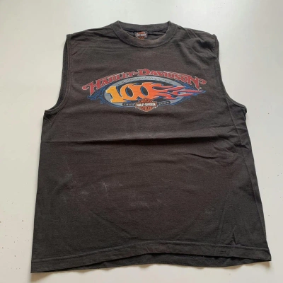 Pre-owned Harley Davidson X Vintage Harley Davidson Sleeveless Tank Top Y2k Black