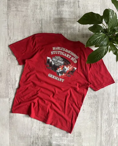 Pre-owned Harley Davidson X Vintage Harley Davidson T Shirt Germany In Red