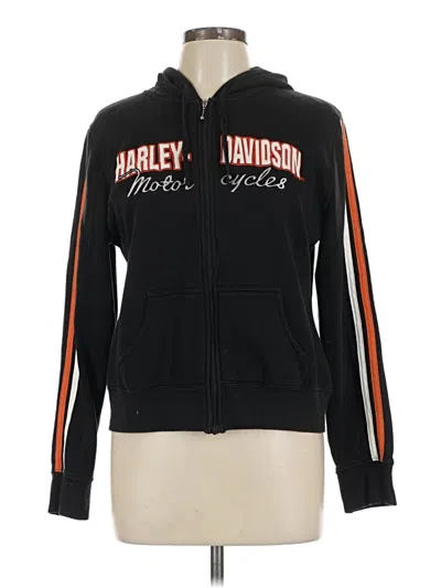 Pre-owned Harley Davidson Zip Up Hoodie In Black