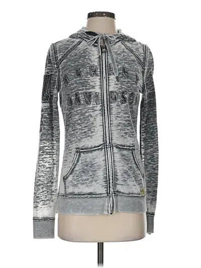 Pre-owned Harley Davidson Zip Up Hoodie In Silver