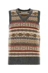 Harley Of Scotland Embroidered Wool Vest In Multi